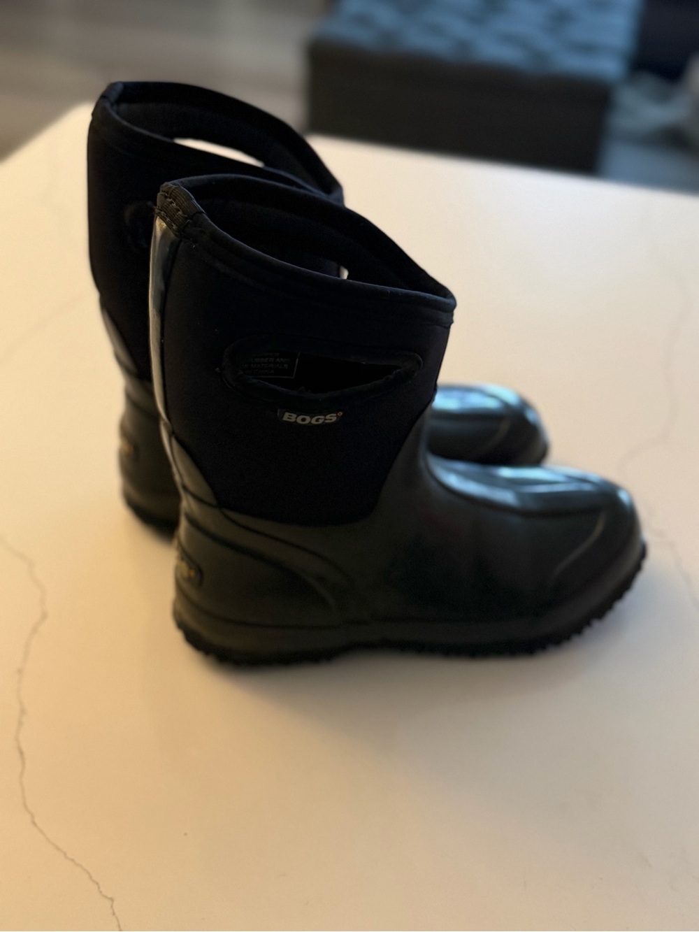 BOGS Classic Mid Handle Waterproof Black Rain Boots Women’s Size 8